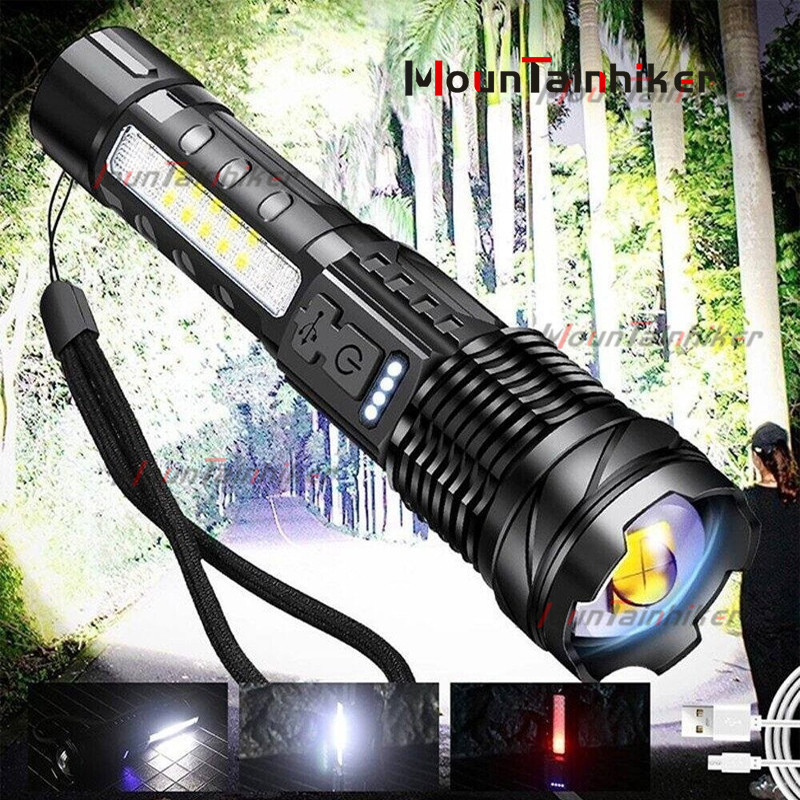 Senter Swat Police Terbaik / zoom 7 mode cahaya senter/Senter Led Rechargeable /Senter led a76 jarak
