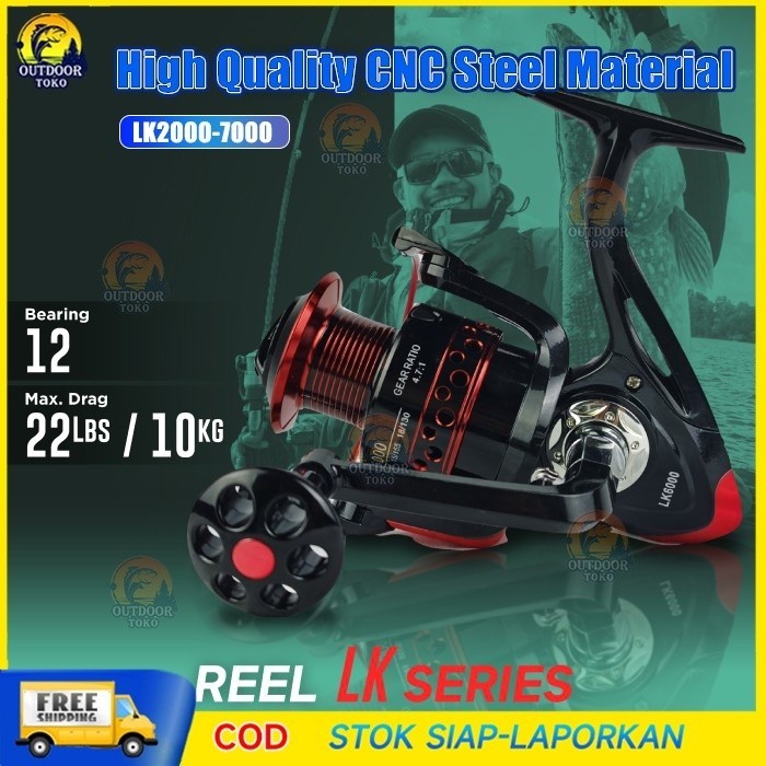 REEL PANCING ORIGINAL BAHAN METAL GOLDEN SHARK 13 BEARING LK2000 3000 4000 6000 Reel Pancing Putar R