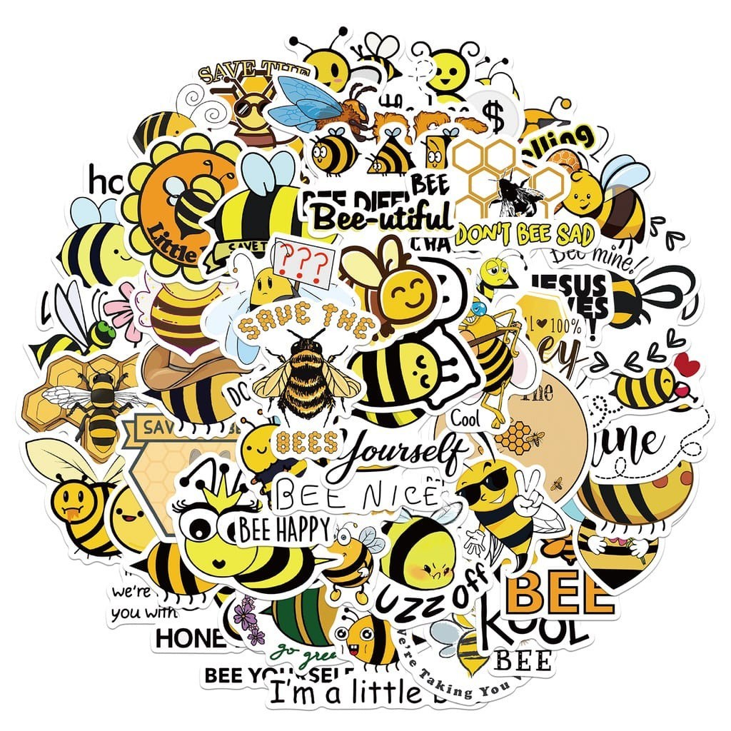 

[ , ] 3pcs Stiker Lucu Motif Little bee untuk Laptop, Phone