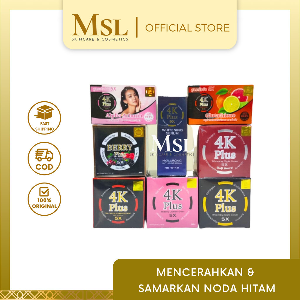 MSL - 4K PLUS Whitening Night Cream | BB Cream | Day Cream | Goji Berry | Berry Plus Original - 4K C