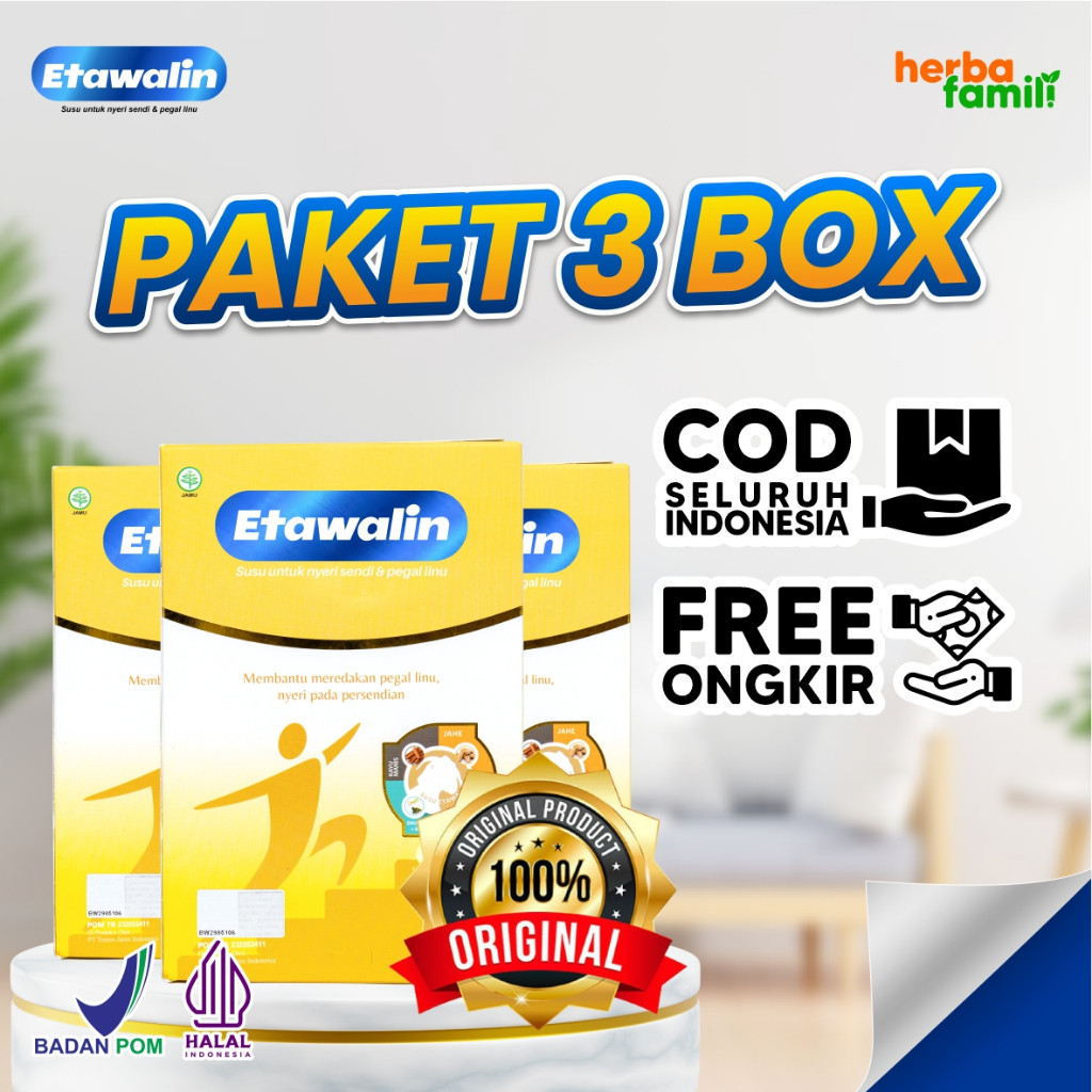 

Susu Etawalin Paket 3 Box 100% Ori Original Asli - Susu Etawa Bubuk Atasi Nyeri Pinggang Sendi Lutut Rematik Asam Urat Aman Alami Halal BPOM COD