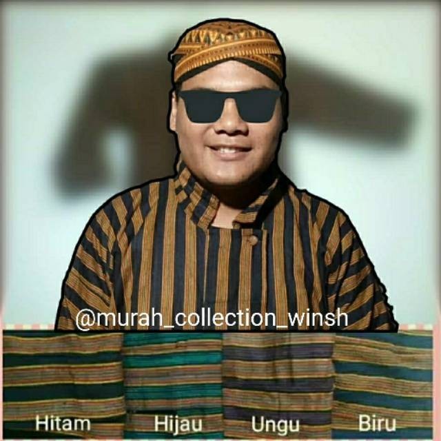 LURIK Baju lurik ja pria + blangkon solo / baju adat ja / surjan lurik / baju ja