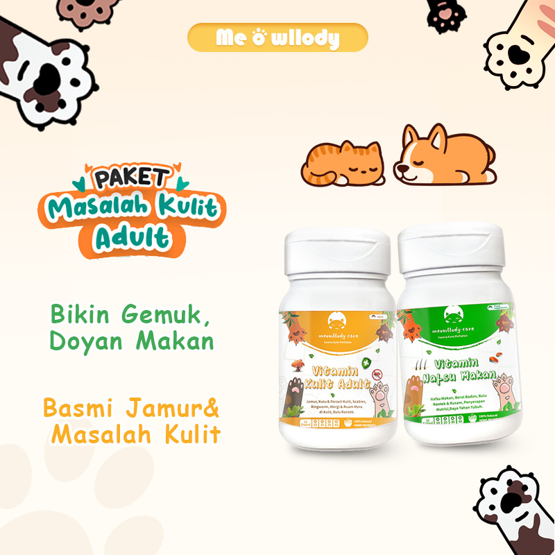 Vitamin Kucing Paket & MASALAH KULIT DEWASA untuk Nafsu Makan, vitamin anjing daya tahan tubuh