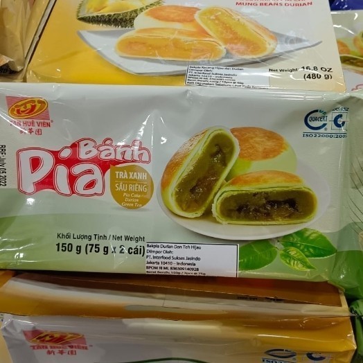 

banh pia cake durian green tea 150gr kue