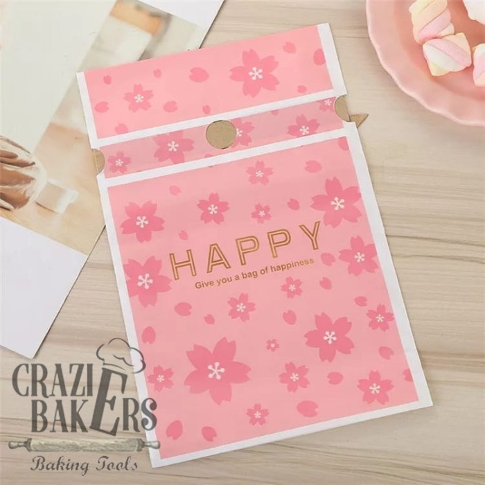 

Drawstring Bag Gift Bag Kemasan Desain (25 pcs/set) - Happy Pink