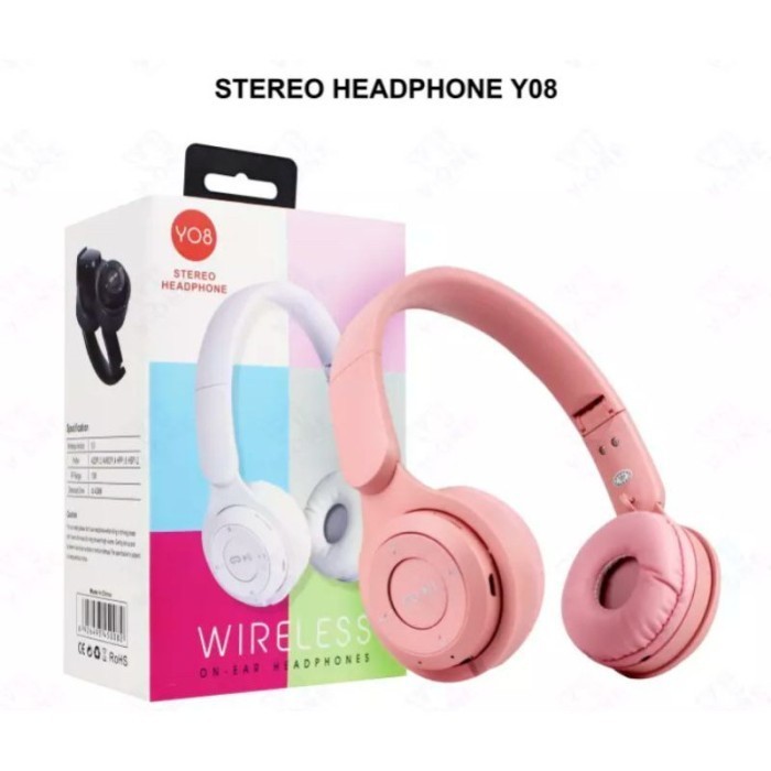 (DAS) Headphone Macaron Wireless Y08 /Stn 36 Bluetooth Headphone Macaron Y-08