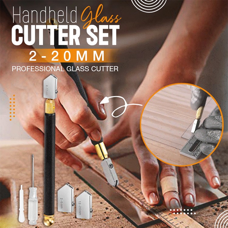 

1PC Handheld glass cutter Professional Glass Tile mirror Cutting Tools hand tool With Oil Dropper Glass Cutter Set 2-20mm