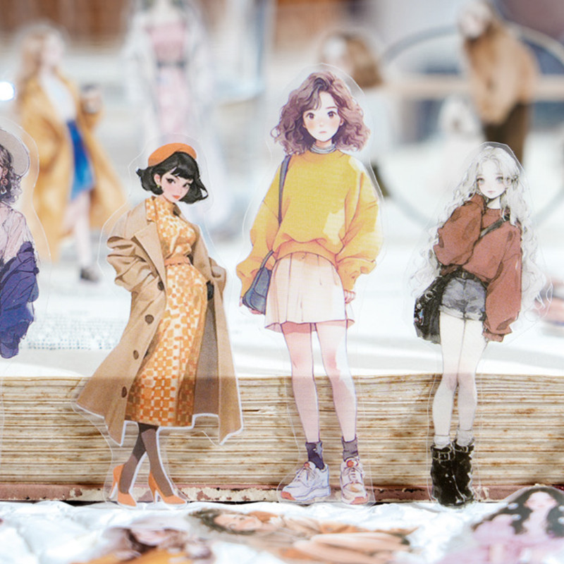 

Mr. Paper 4 style 6 pcs/pack PET waterproof stickers for DIY phone case diary and other handbook material decoration