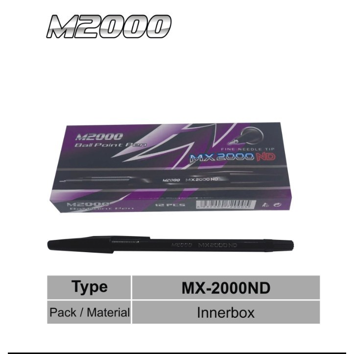 

NAT - 1 PAK / 12 PC Ball Pen / Pulpen / Pena MX 2000 ND