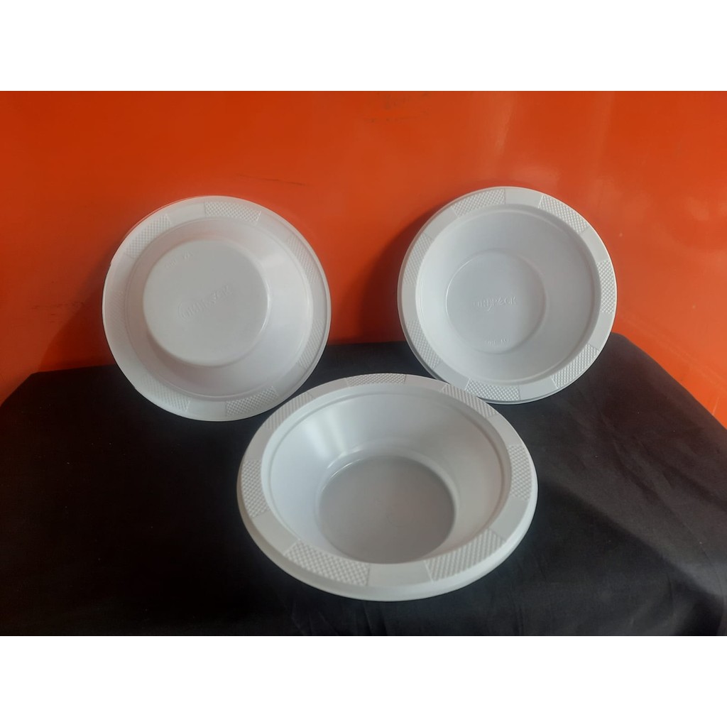 Mangkok Plastik Putih 7"/M7 Oripack Isi 50 Pcs