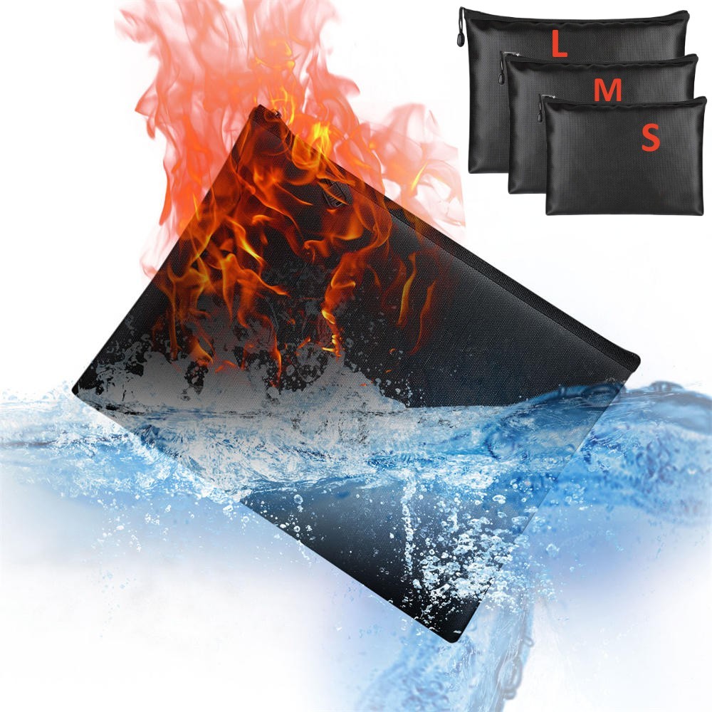 

Waterproof And Fireproof Document Bag Money Bags Fire Safe Storage Pou With Zipper Cash File Envelope Holder For Home Office
