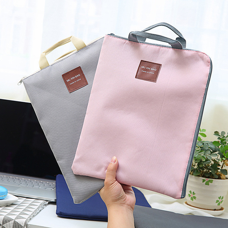 

Korean Simple Solid A4 Big Capacity Document Bag Business Briefcase Storage File Folder for Papers Stationery Student Gift