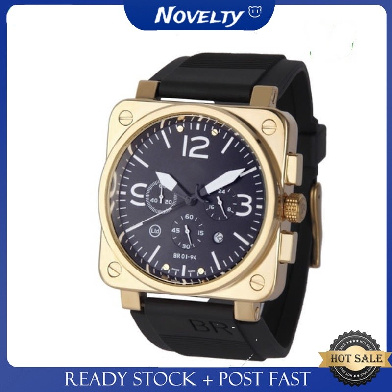 Br Men Watch Calendar Gerakan Kuarsa Enam Detik