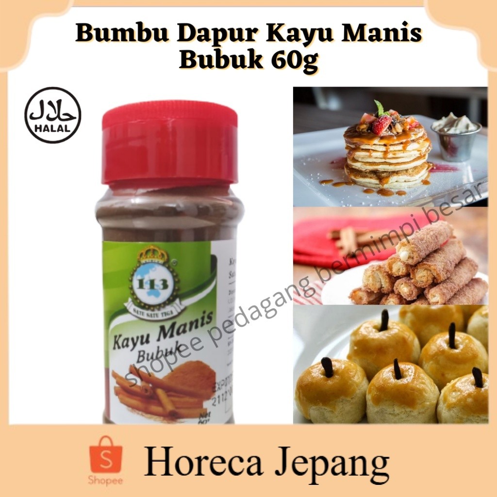 

113 Bubuk Kayu Manis 60g/ Bumbu Dapur / Penyedap Rasa/ Rempah Rempah/ Bumbu Masak/ Bubuk Kayu Manis / Cinnamon Powder