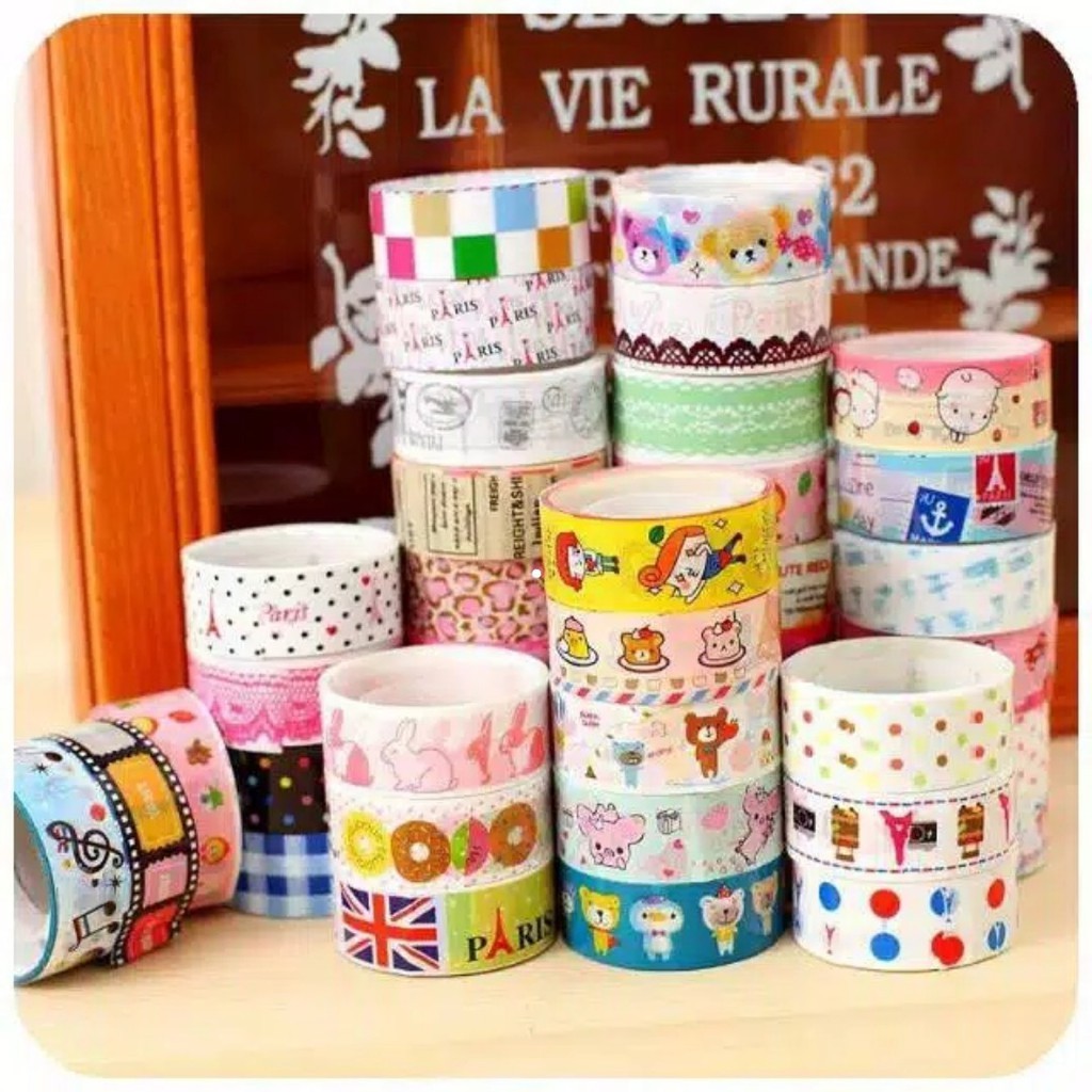 

OS (10 isolasi/ 1 slop) Isolasi warna warni/ Isolasi fancy/ isolasi motif/ solatip fancy