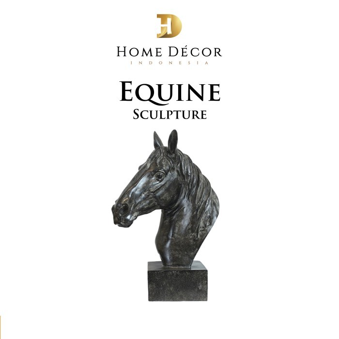 Equine Sculpture - Dekorasi Patung Kepala Kuda - Pajangan Patung Kuda Penambah Hiasan Dekorasi Meja 