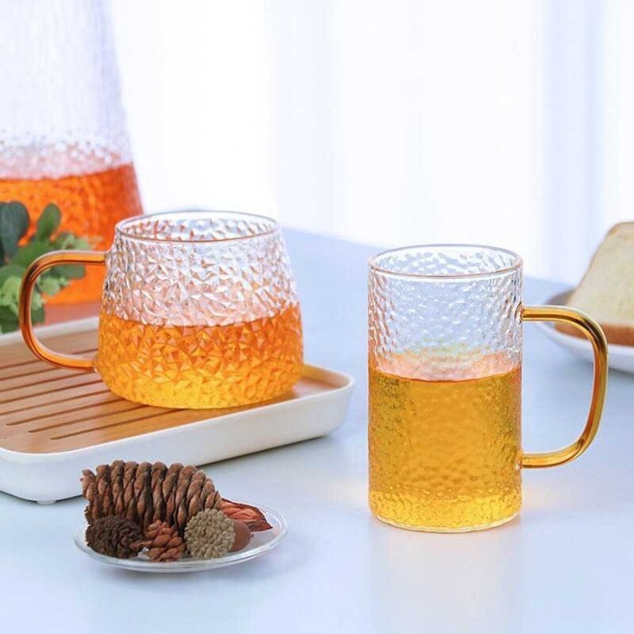 Gelas Kaca Besar Unik Cafe Aesthetic Tahan Panas Dingin 300ml - Nasfi Store