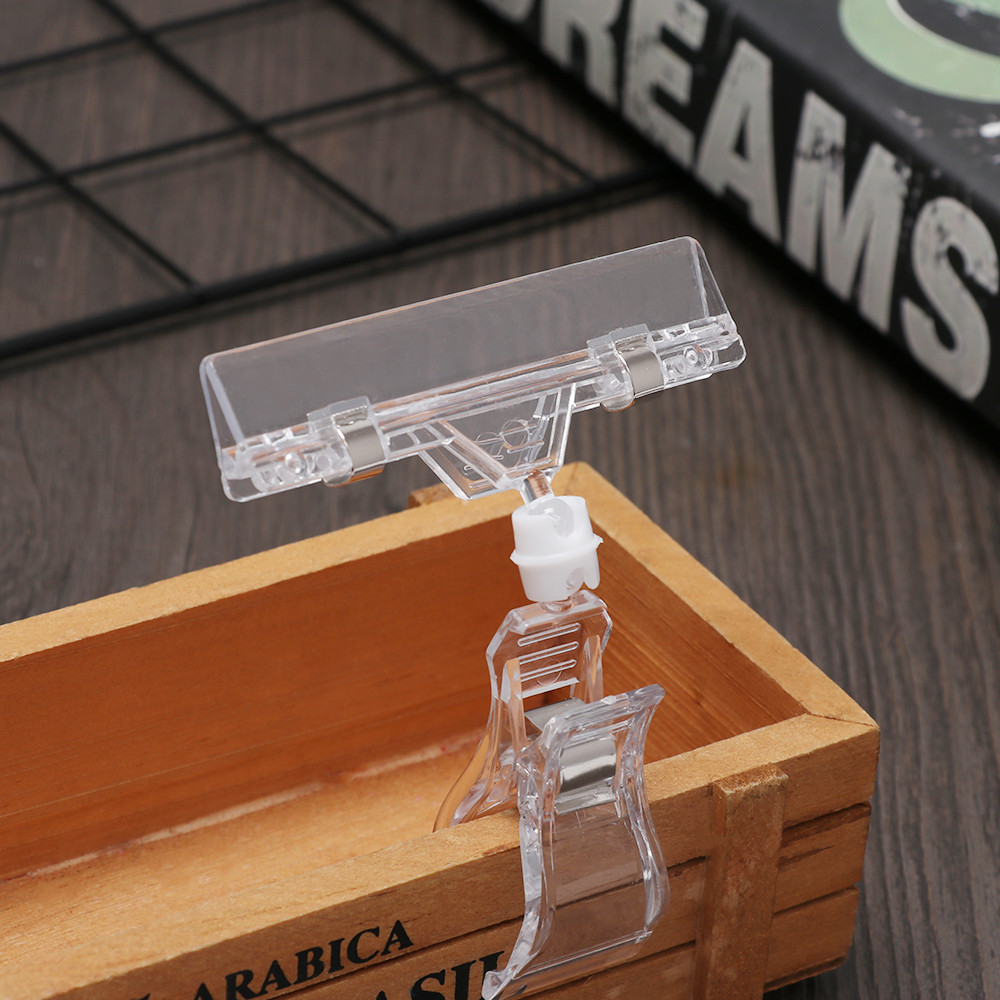 

1PC Transparent Plastic Advertising Clips Plastic Sign Display Shelf Clamp Price Label Tag Clip Holders In Supermarket Retails