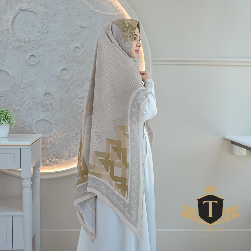 COD THEWA - HIJAB | KERUDUNG | KHIMAR | BERGO | DIGITAL PRINTING “ARANI PAYET” Jumbo OVAL 2 LAYER