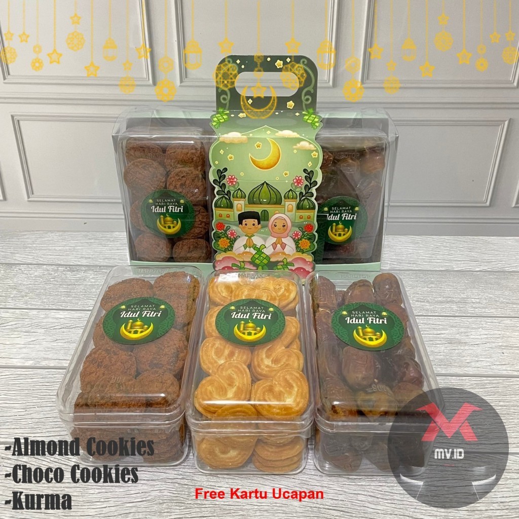 

READY STOCK HAMPERS LEBARAN PARCEL THR PRREMIUM | KADO HAMPERS ISI 3 JAR BESAR SPESIAL COOKIES CHOCOLATE ALMOND COOKIES DAN EGG DROPS CHOCO BALLS CHIPS GIFT FREE KARTU UCAPAN EID MUBARAK GIFT THR Hari Raya Idul Fitri MV.idOfficial/ langsung proses