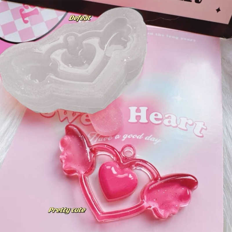 

Love Wings Pendant Silicone Mold Epoxy Resin Mold Non-stick DIY Keychain Earrings Jewelry Tools Quicksand Craft Making Supplies