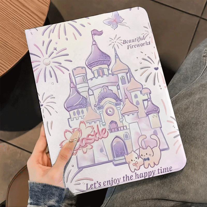 Kastil ungu sederhana Case tablet iPad Mini 4 Mini 5 7,9”Mini 6 Mini 7 8,3” Air 1 2 9,7”4 5 10,9" Pr