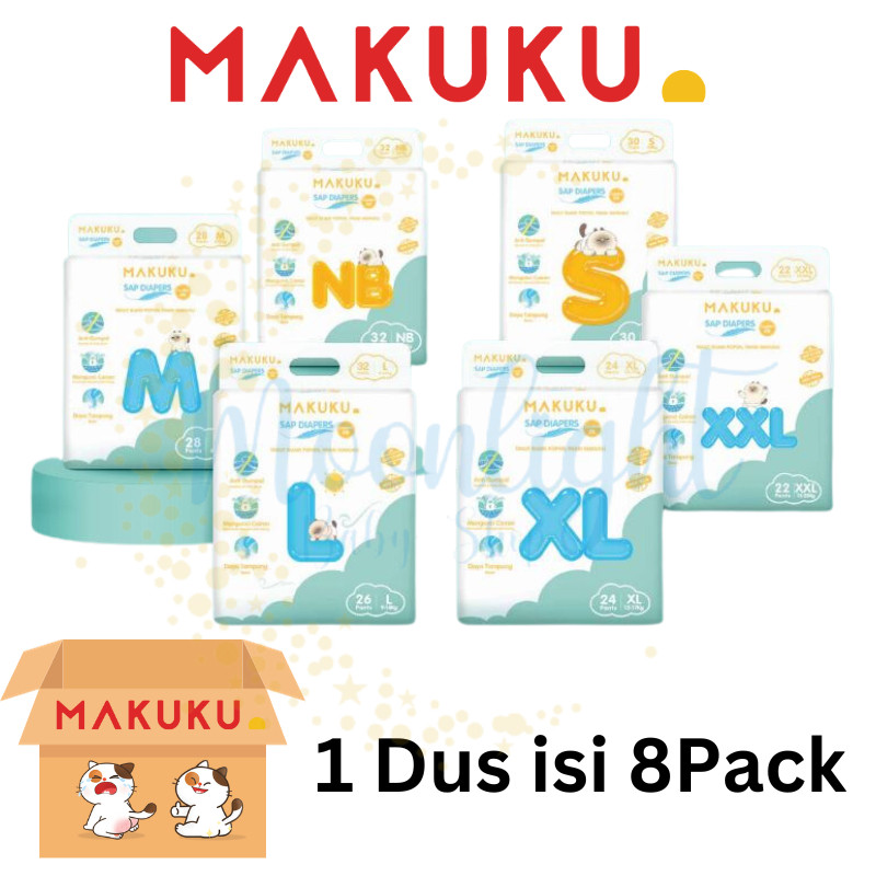 [1 DUS] Pampers Makuku S Newborn M L XL XXL Popok Bayi Satu Karton Air Diapers SAP Diapers Comfort F