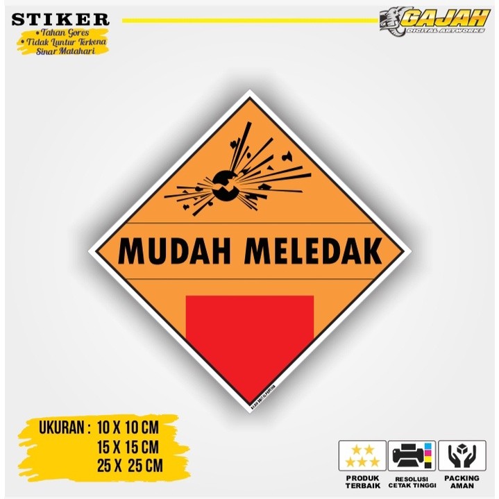 

Stiker Simbol Label K3 Limbah B3 Hazmat Mudah Meledak