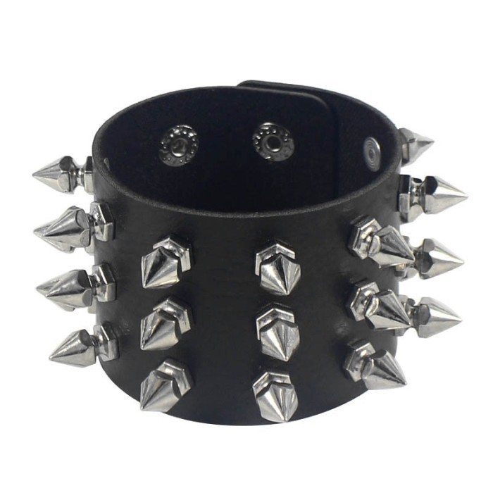 Butik Rindu Gelang Punk Gelang Rock Gelang Punk Rock 3 Baris Paku Aksesoris Fashion Show Rock Metal 