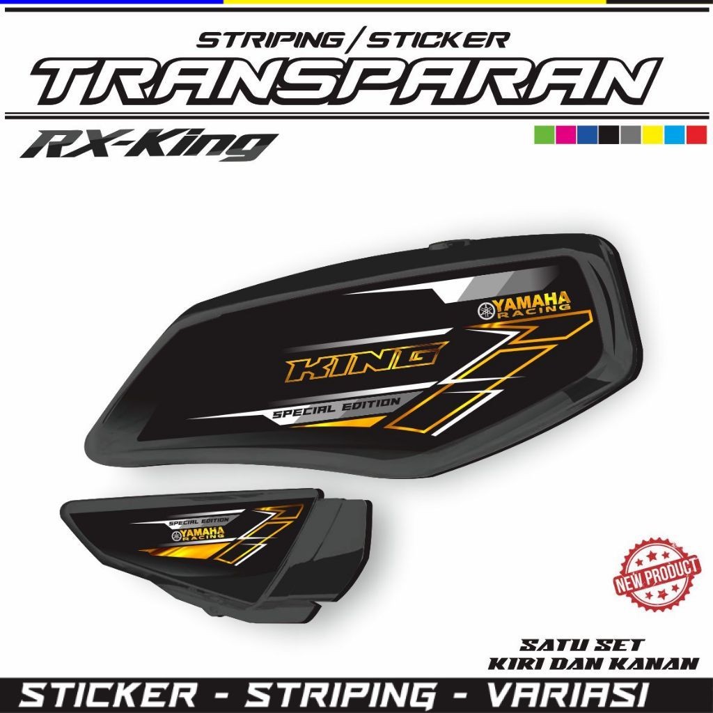 COD / STIKER STRIPING GOLD TRANSPARAN MOTOR RX KING