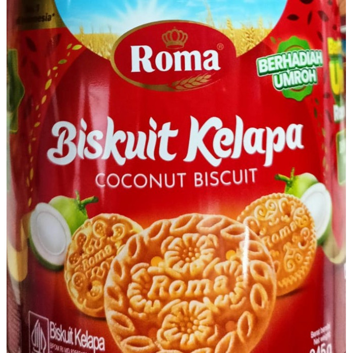 

Biskuit Roma kelapa 345gr 1 karton isi 6 Toples