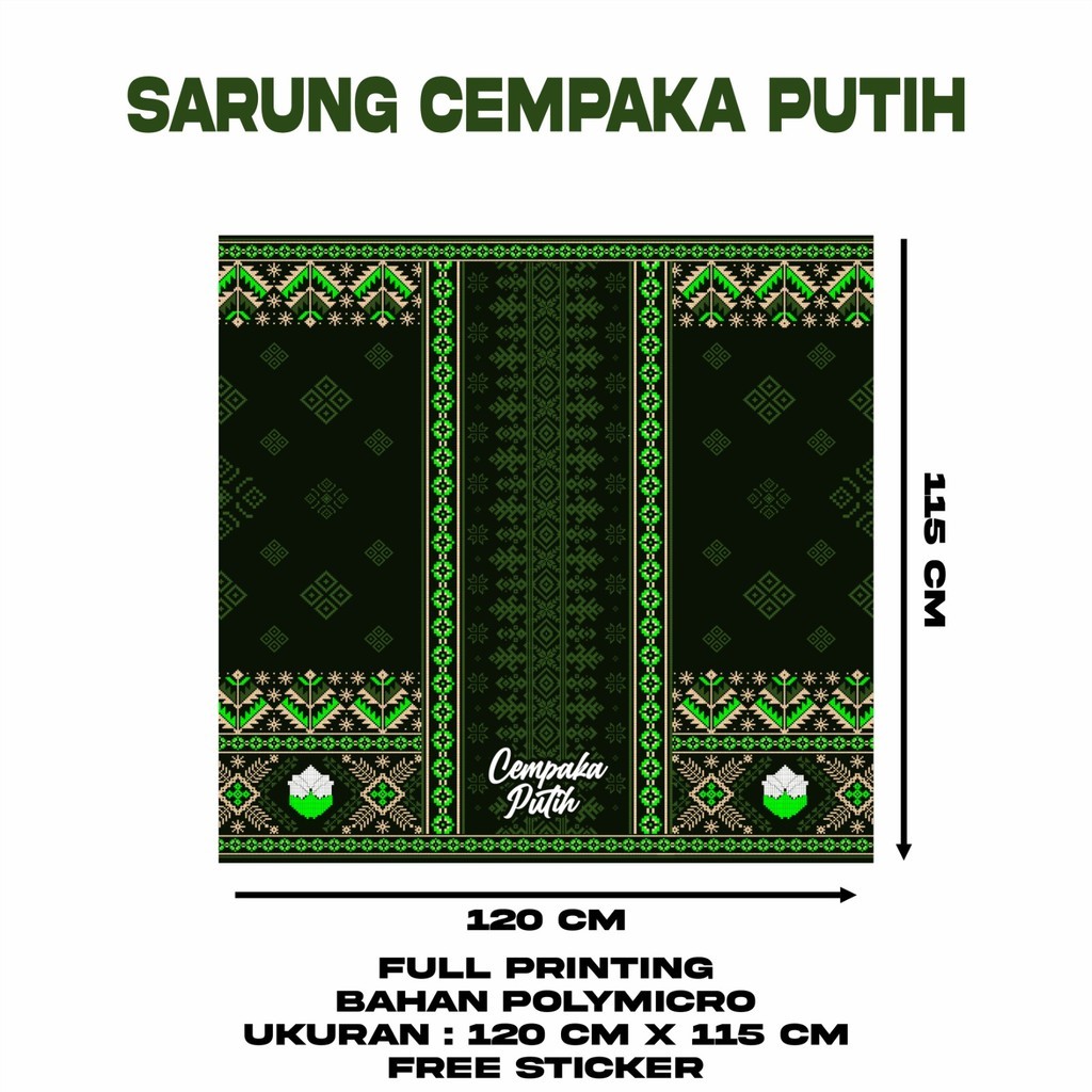 Sarung Batik Cempaka Putih Desain Terbaru Motif Keren Untuk Pria Full Print BY FOXCLOTH