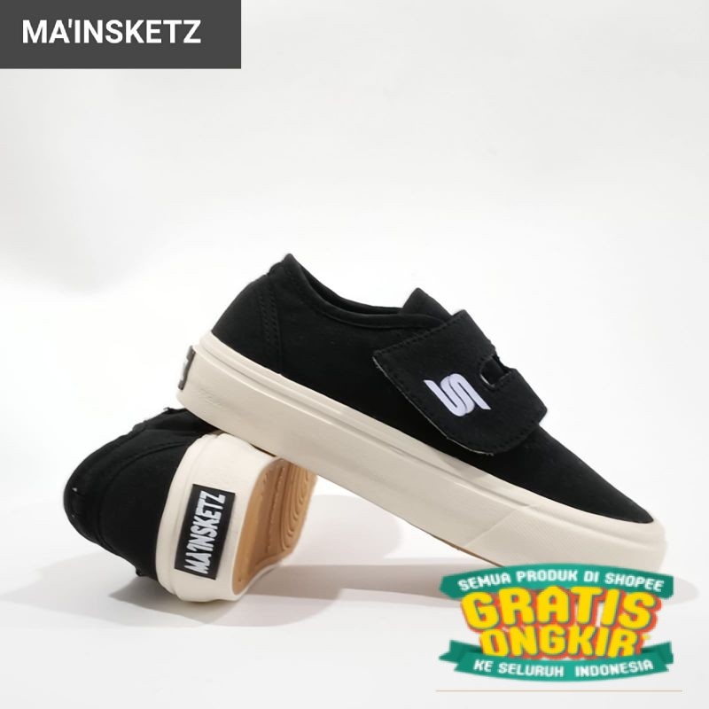 MA'INSKETZ ALfan Sepatu Anak Laki laki Dan Perempuan Sekolah Hitam/ marun maroon merah bata maron