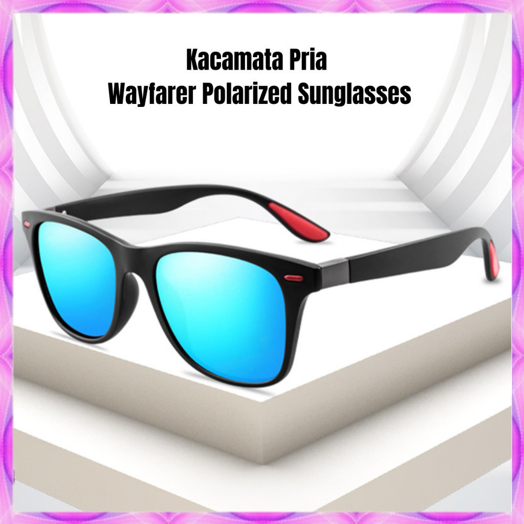 Kaca Mata Polarized kaca mata hitam berkendera Kacamata Pria Wayfarer Polarized Sunglasses Kacamata-
