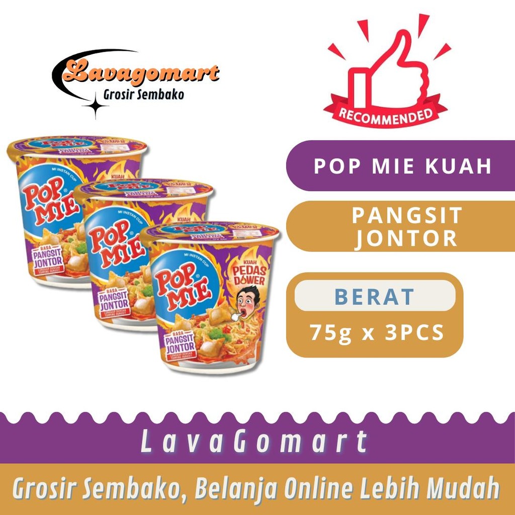 

POP MIE INSTAN CUP PANGSIT JONTOR 75g - 3 PCS - LAVAGOMART - BANDUNG