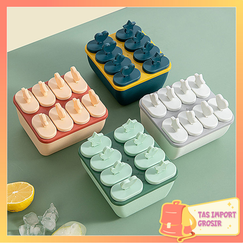 Tas Import - H5975 Cetakan Ice Cream / Cetakan Es Batu Dengan Tutup / Cetakan Es Krim Stik / Cetakan