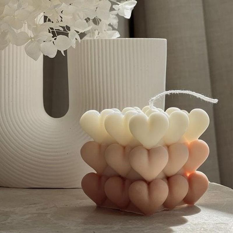

Love Silicone Candle Mold Diy Handmade Soap Plaster Ice Cube Baking Mold Birthday Valentine Day Party Wedding Gift Making Mold