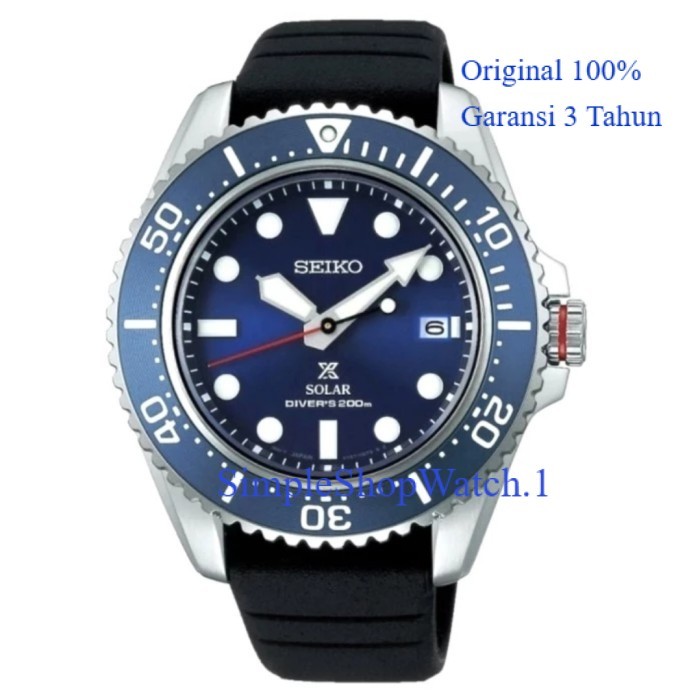 Original 100% Jam Tangan Seiko Prospex SNE593P1 Solar Divers 200M Blue Dial Sne593 Garansi Resmi 3 T