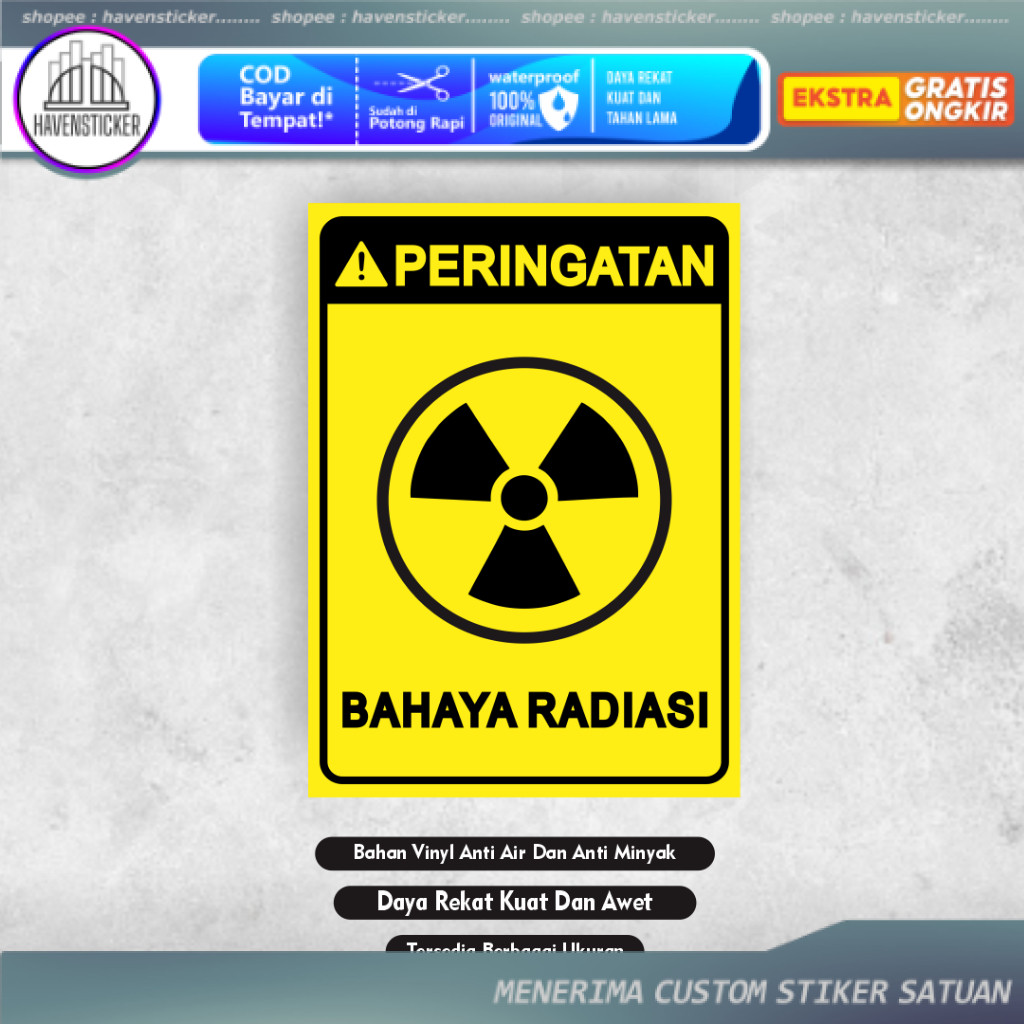 

Sticker Peringatan bahaya radiasi - stiker awas bahaya radiasi - Sticker radiasi