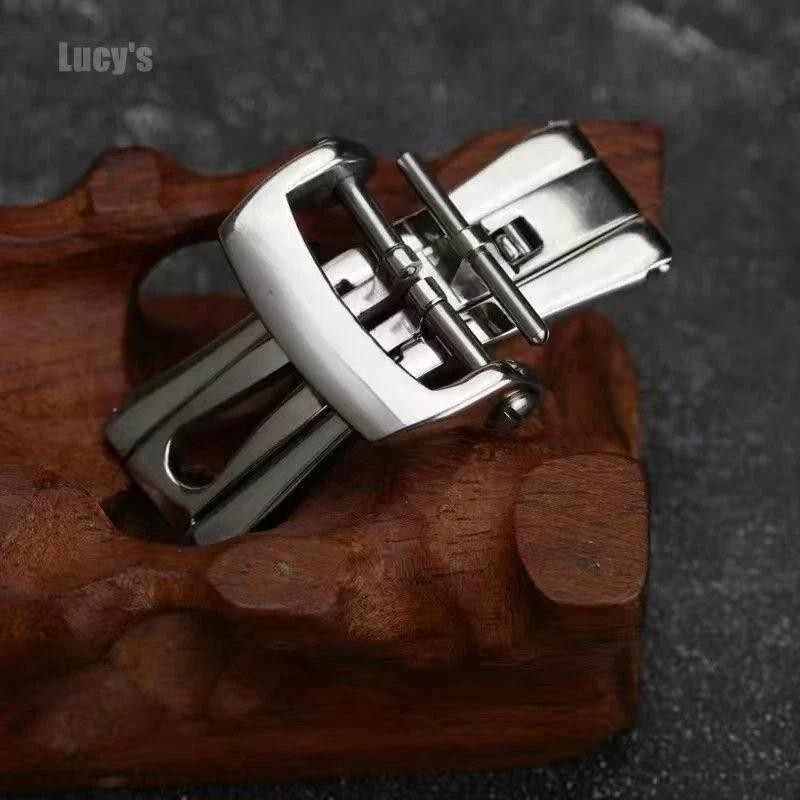 For Blancpain Fifty Xun Clasp Butterfly Buckle Folding Buckle 20MM Rubber Leather Strap Buckle Stain