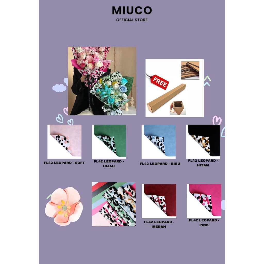 

MIUCO - FL42 LEOPARD Kertas Bunga Paper Buket Motif Cellophane