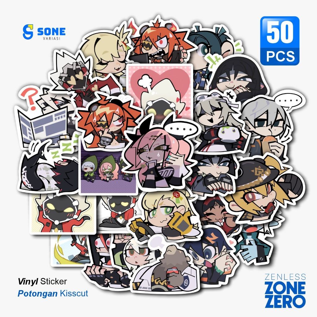 

Sticker Zenless Zone Zero Aesthetic Paper Vinyl Anti Air Aksesoris Laptop Buku Tumbler