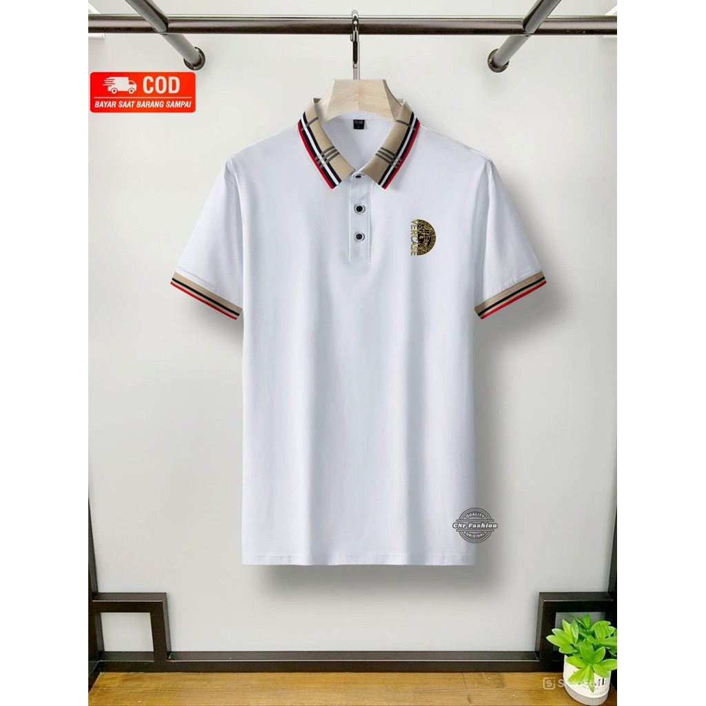 KAOS POLO SHIRT PRIA LENGAN PENDEK KERAH KOMBINASI TERBARU / KAOS KERAH PRIA DEWASA MOTIF V3RS4C3