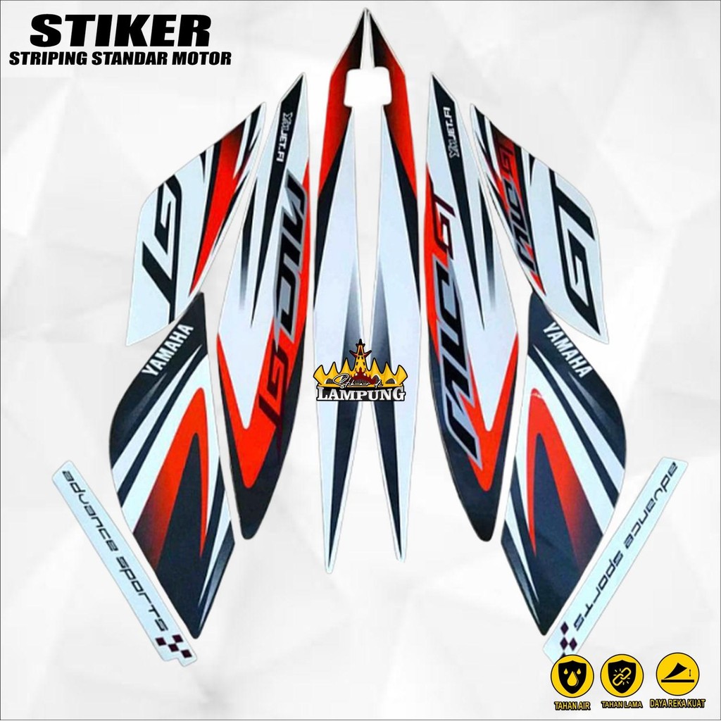 Stiker Striping Standart Mio GT 2014 Orange Putih List Stiker Standart Mio GT 2014 Mio GT 2014