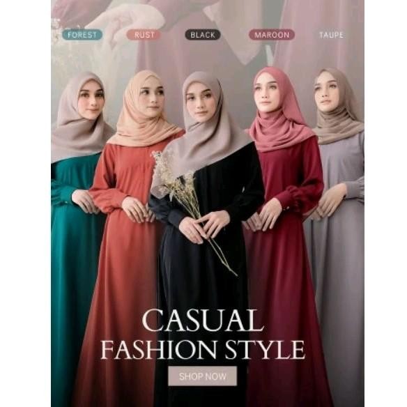 Abaya Ayudia by ANB Fashion / Gamis Wanita Muslim Terbaru Best Seller Polos Dress Simple Muslim Wani