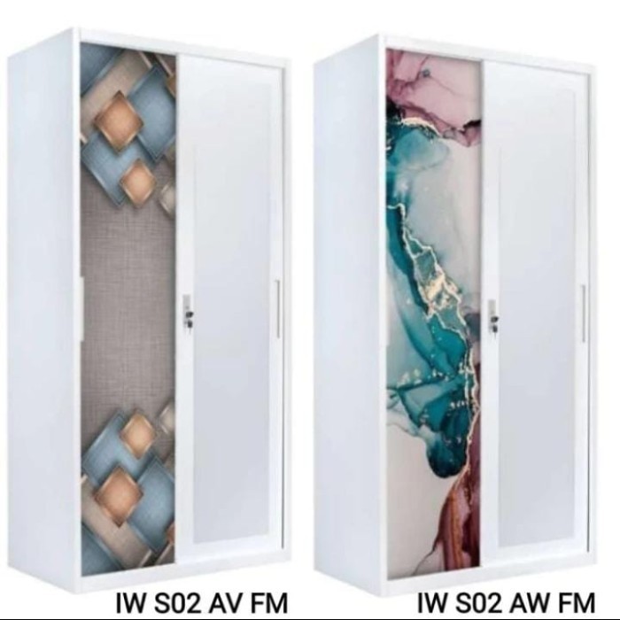 Lemari Pakaian Besi Sliding Pro Design 90 Promo Murah Baru