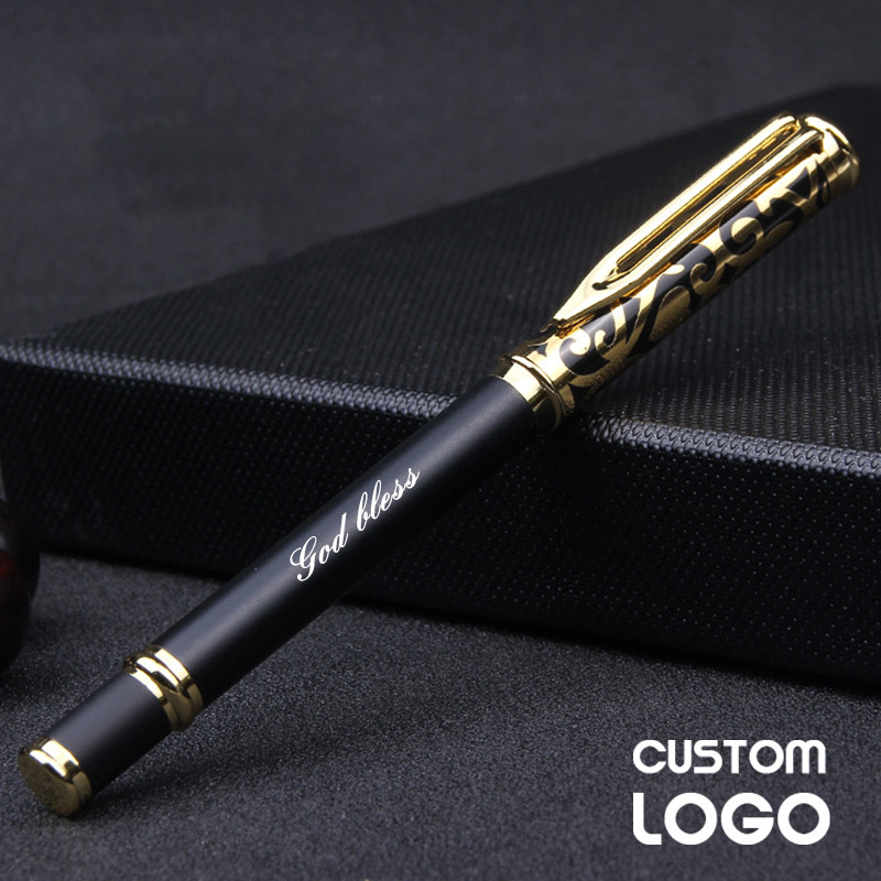 

Creative Hollow Pen Cap Frosted Body Gel Pen Personalized Custom Logo Engraving Name Business Advertising School Supplies Gifts