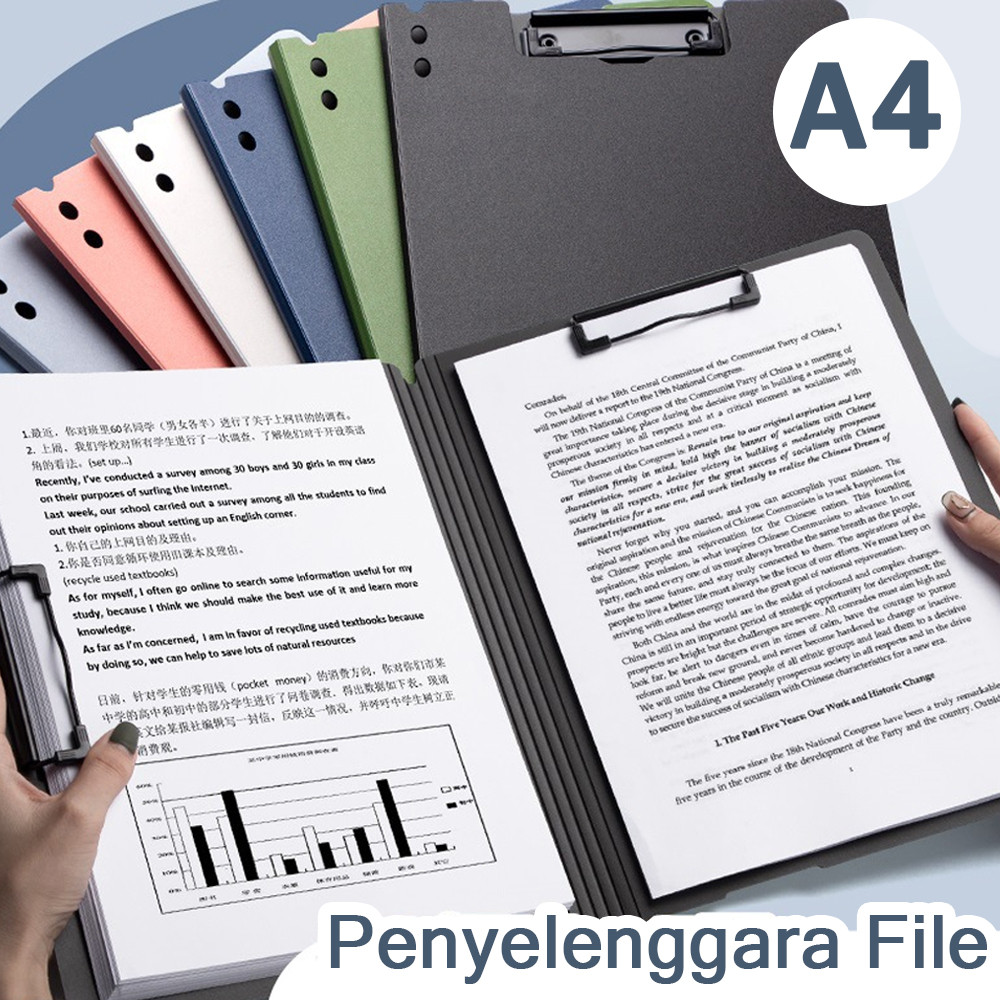 

【Dotding】Map Dokumen Ukuran A4 Lipat Dokumen Horisontal 2 in 1 Clipboard Aesthetic Folder File Folder Kertas Papan Klip Perlengkapan Kantor Q151