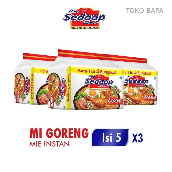 

Sedaap Mie Instan Goreng Isi 5 Bag 90 gr x3