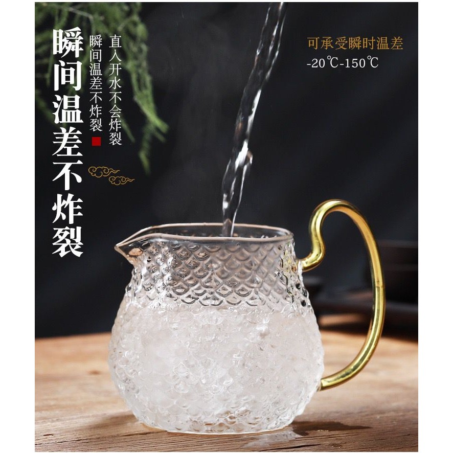AGB - AGLS2299 Teko Pitcher Teh Kaca Transparan Tahan Panas 1 Set 6 Pcs Import